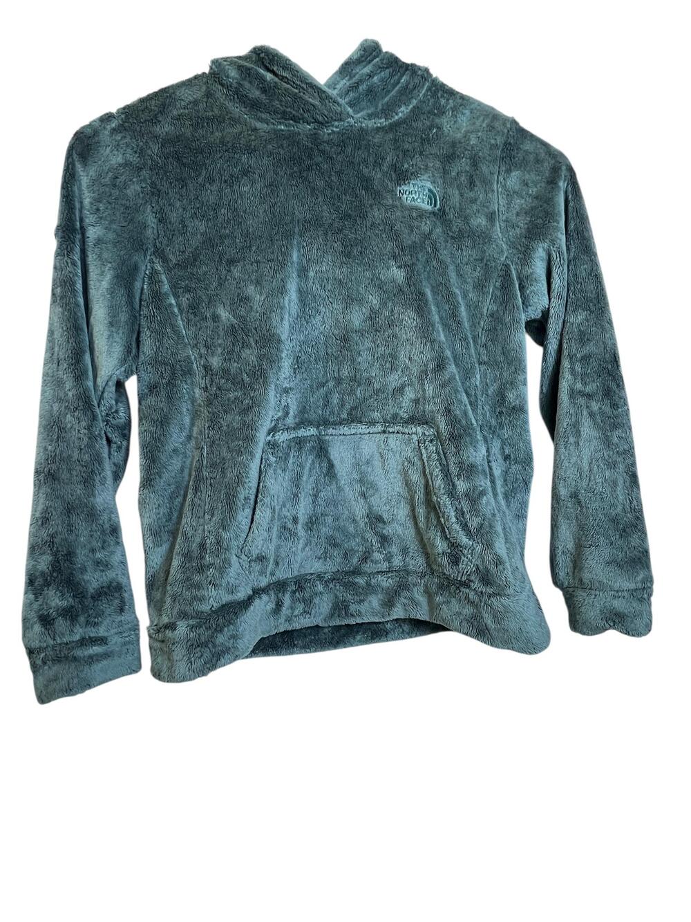 The North Face Fleece Hoodie Womens Medium Teal Plush Kangaroo Pocket NF0A2RDI